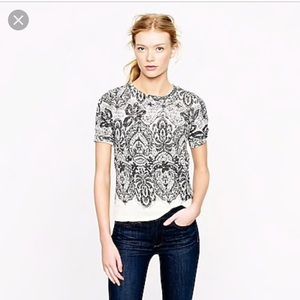 J Crew Lace Printed T-Shirt Sweatshirt XXS